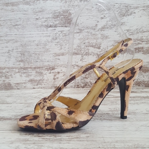 anne michelle leopard heels